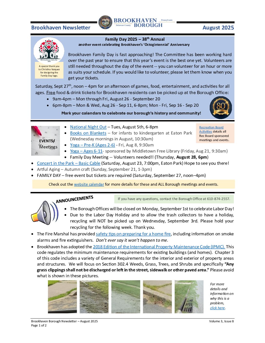 Thumbnail of the first page of 'Newsletter – August 2025'