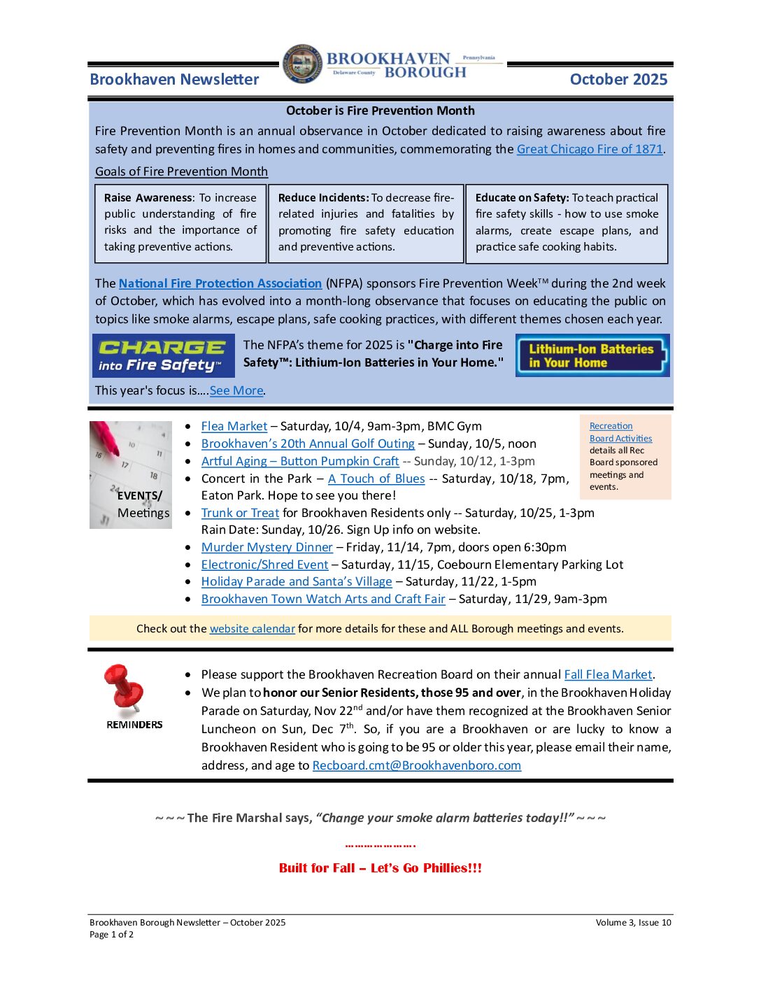 Thumbnail of the first page of 'Newsletter – October 2025'