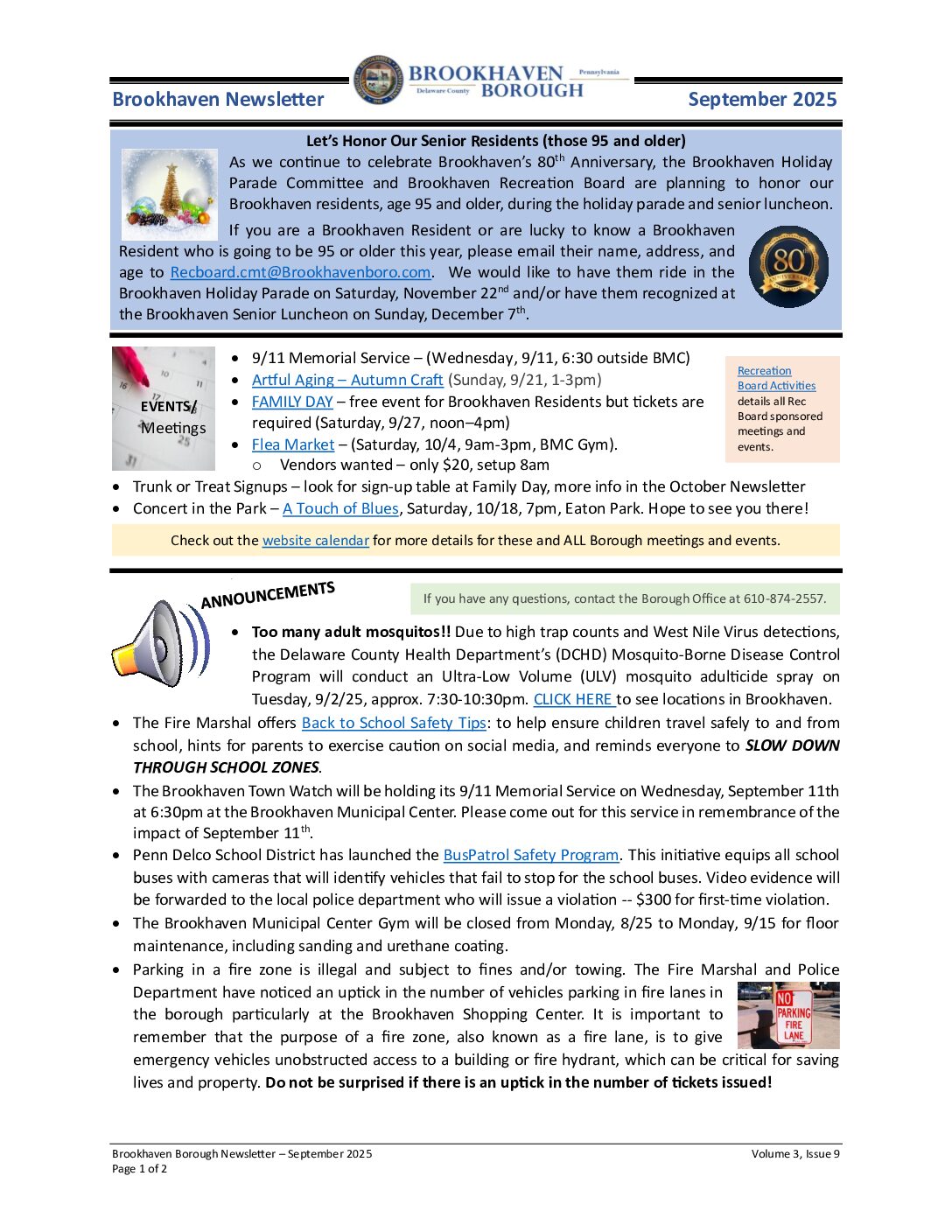 Thumbnail of the first page of 'Newsletter – September 2025'